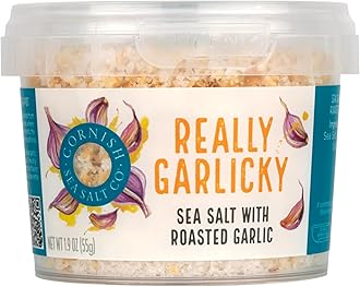 Cornish Sea Salt Really Garlicky Seasoning | Cooking & Hydration | Hand-Harvested in Celtic Waters | 1.9 oz Resealable Tub (Pack of 1)