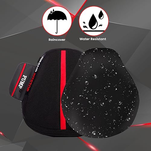 Miniatura 7 de GRAND PITSTOP - Cojín de asiento de aire para motocicleta, inflar y desinflar en movimiento, alivio de presión para asiento de motocicleta, a prueba