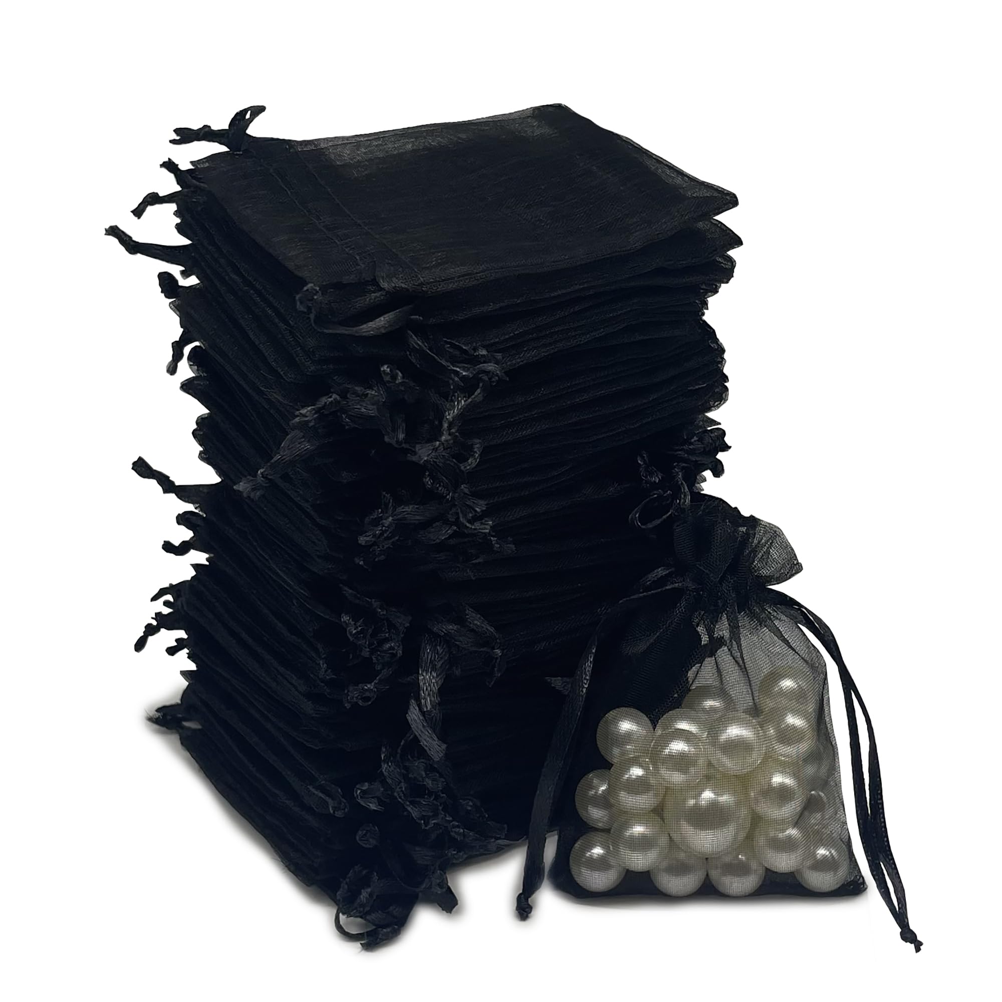 Organza Bags 2.8"x3.6", 100Pcs Small Mesh Drawstring Gift Bags