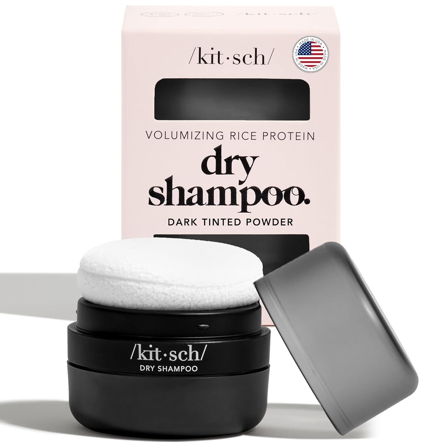 Kitsch Dry Shampoo for Women | Texture Powder for Men – Volumizing Dark Hair Powder, Unscented, Organic, No White Cast, Paraben & Benzene Free, Travel Size, 8g