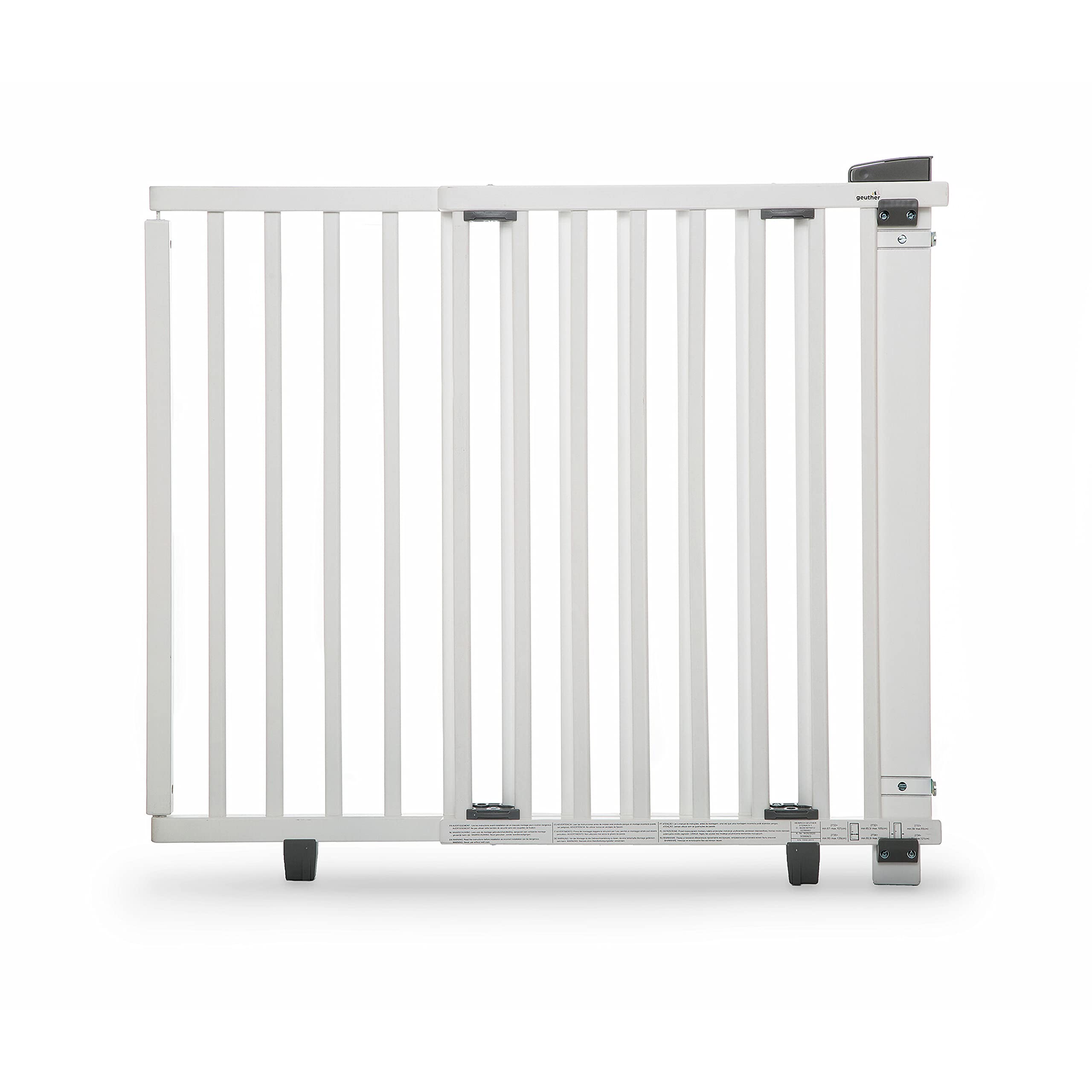 Geuther 2734 Barrière de sécurité pivotante Protection escalier Adaptation: 86 cm - 133 cm Barrière de porte à percer Barrière haute pour bébé réglable fermeture de sécurité Blanc
