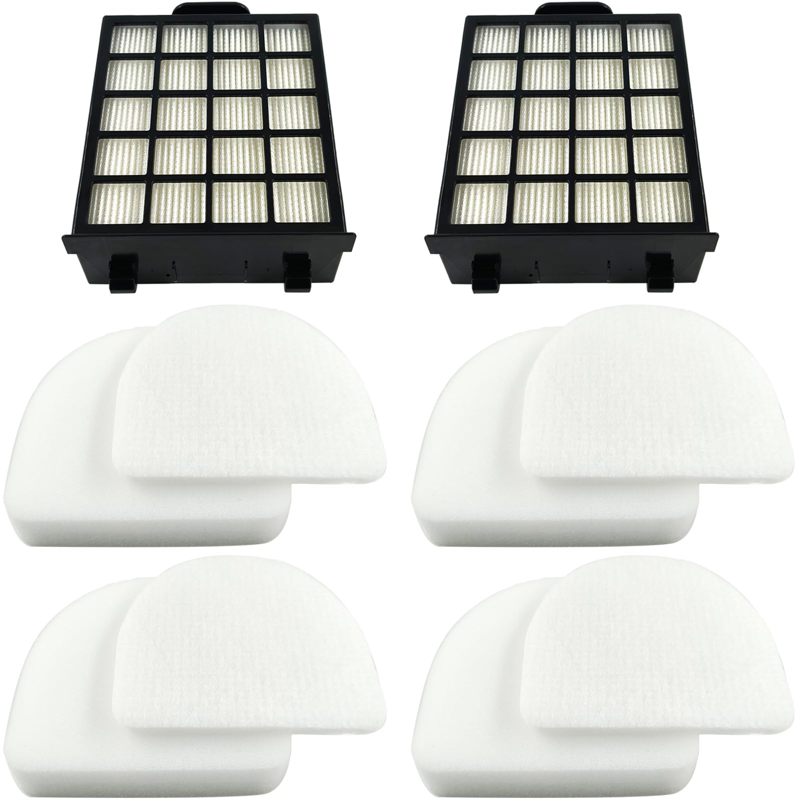 Dttery AZ4002 Filter Kit Replacement for Shark POWERDETECT Upright Vacuum AZ4000 AZ4002 AZ4002W, Part XFFAZ4000 XHFAZ4000, 4 Foam, 4 Felt, 2 HEPA