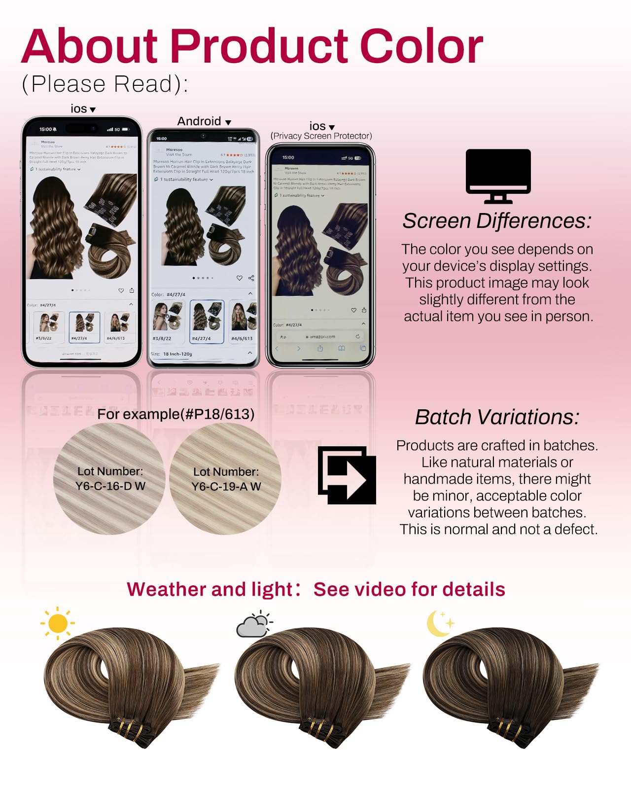 Moresoo Clip in Hair Extensions Real Human Hair Balayage Medium Brown and Blonde Real Hair Extensions Clip in Human Hair for Women Full Head 22 Inch 7pcs/120g #4/6/613 — view 220