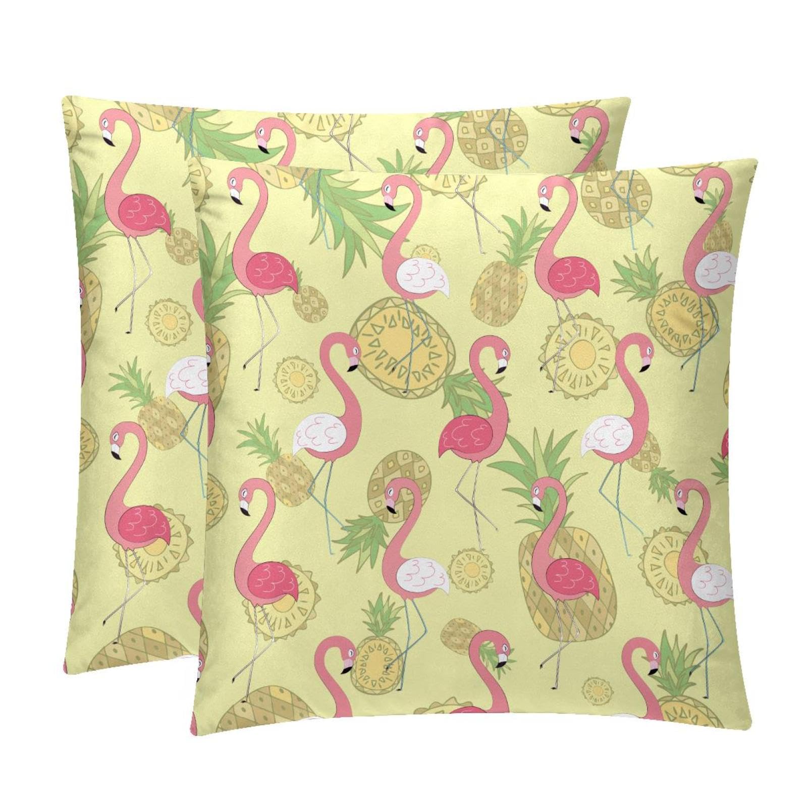 TDGKPZ Flamingo Throw Pillow Covers 2 Pack Cushion Cases Decorative Pillow Cases Home Decor 45x45cm