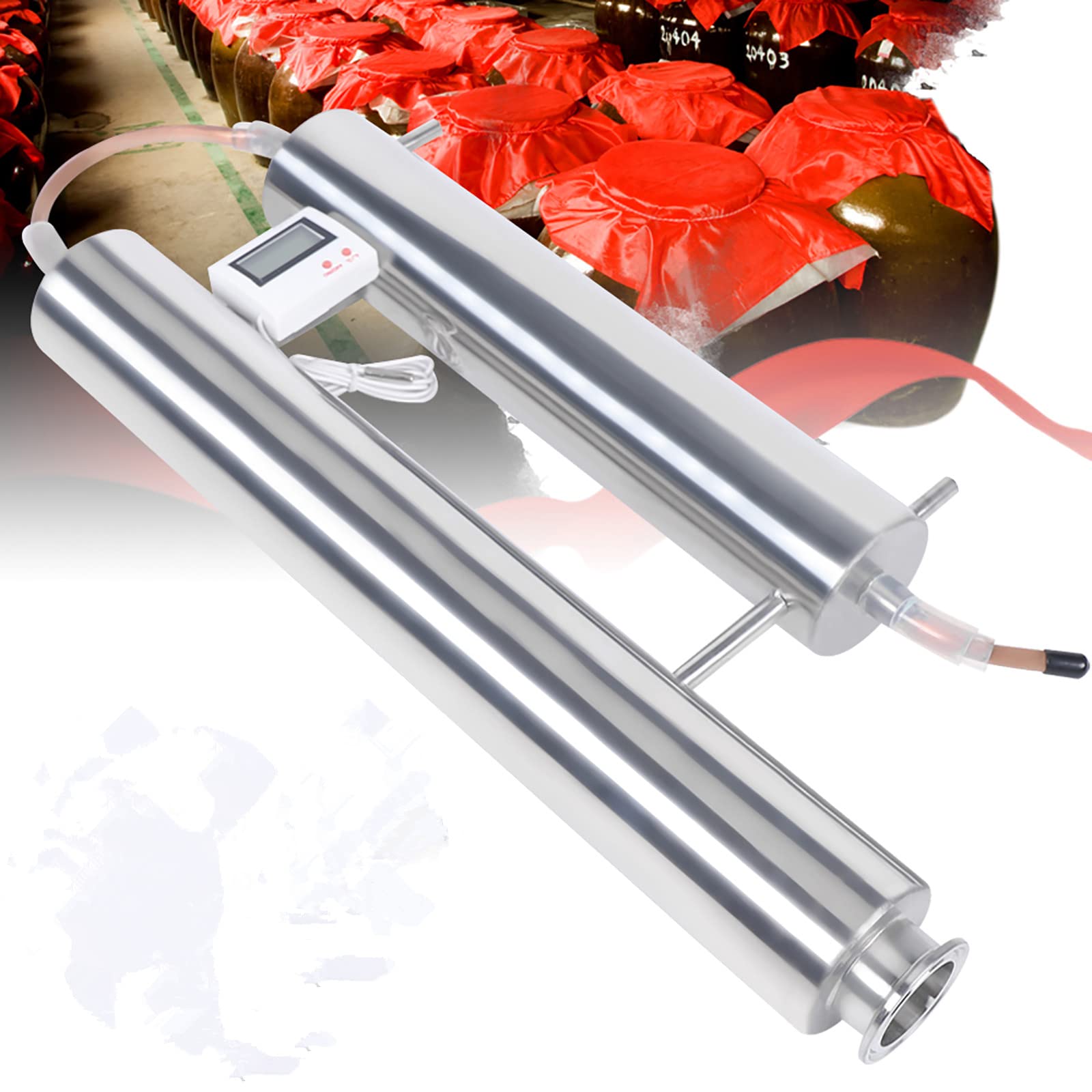 Still Reflux Column, Silver Cheap Still, Stainless Still Reflux Distilling Column Fits Beer Kegs DIY, For Making Different Wine, 2 Inch Outer Diameter Of Bucket Inlet