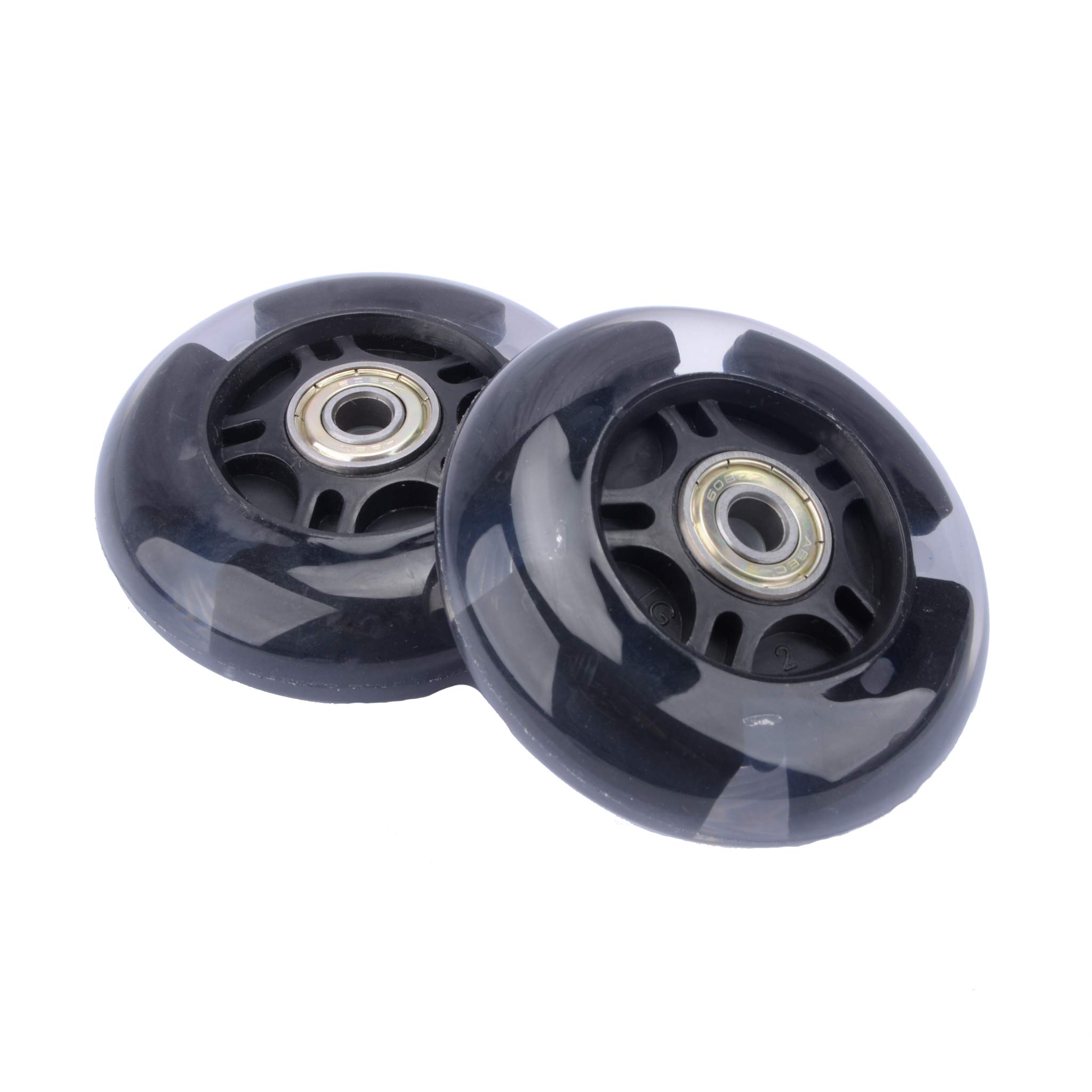 Replacement Flashing Scooter Wheels – Rainbow LED Light-Up, Multi-Coloured, Front 120mm & Rear 80mm (Pair) – Fits Most Scooter Brands, Ideal for 3 Wheel Scooters, Thick PU & Nylon Core, No Batteries