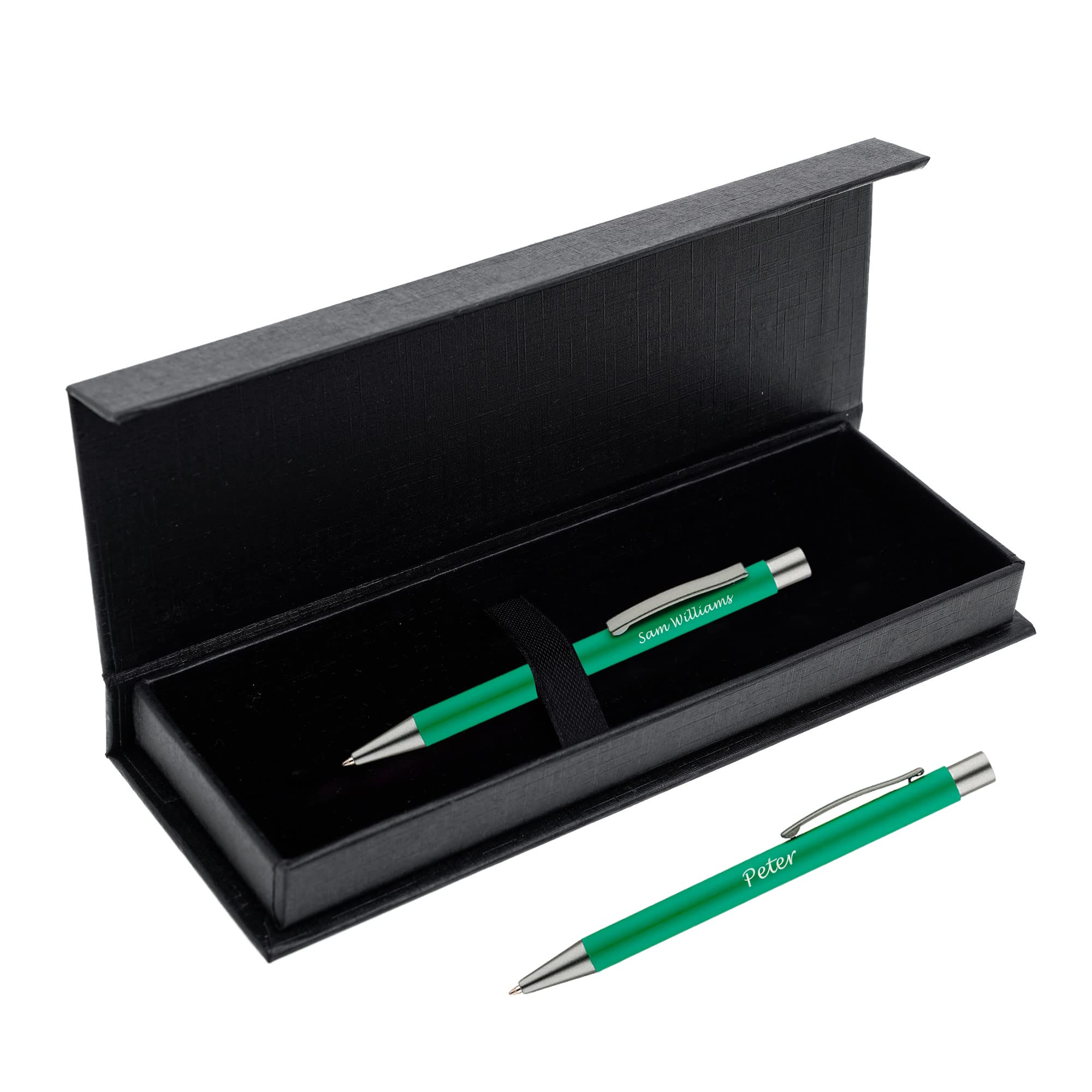 Paul Clover Personalised Engraved Aluminium Ballpoint Pen with Graphite Finish in a Gift Box - Elegant Gift Idea for Your Loved Ones, Men and Women - Enter Your Custom Text