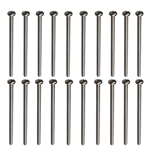 Miniatura 94 de MroMax 30 tornillos de máquina Phillips de cabeza plana M2 x 0.197 in, acero inoxidable 304 18-8, rosca completa, tornillos de cabeza cruzada gris