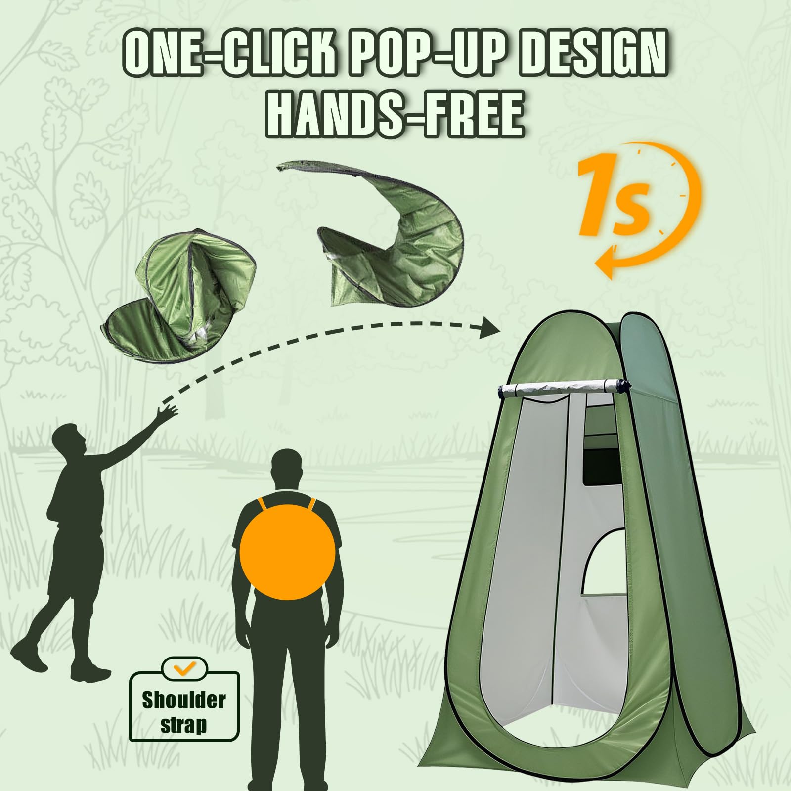 Charmofun Namiot prysznicowy pop-up (Zielony)