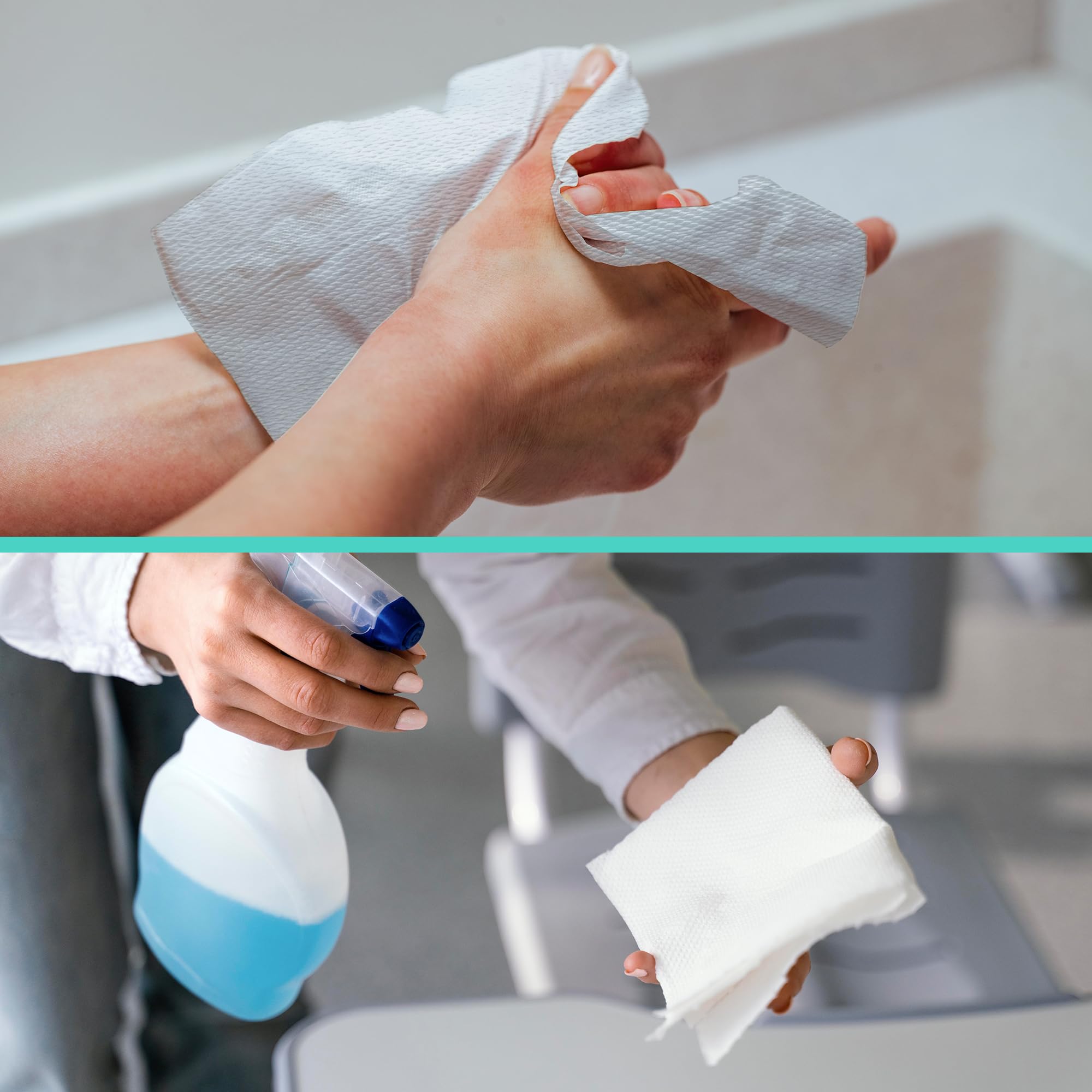 Rollo Mecha Laminado - 6 Unidades de Papel Secamanos Industrial de Celulosa Grande - Chemine Blanco Zig Zag - Bobina para Limpieza Doméstica o Industrial (110)
