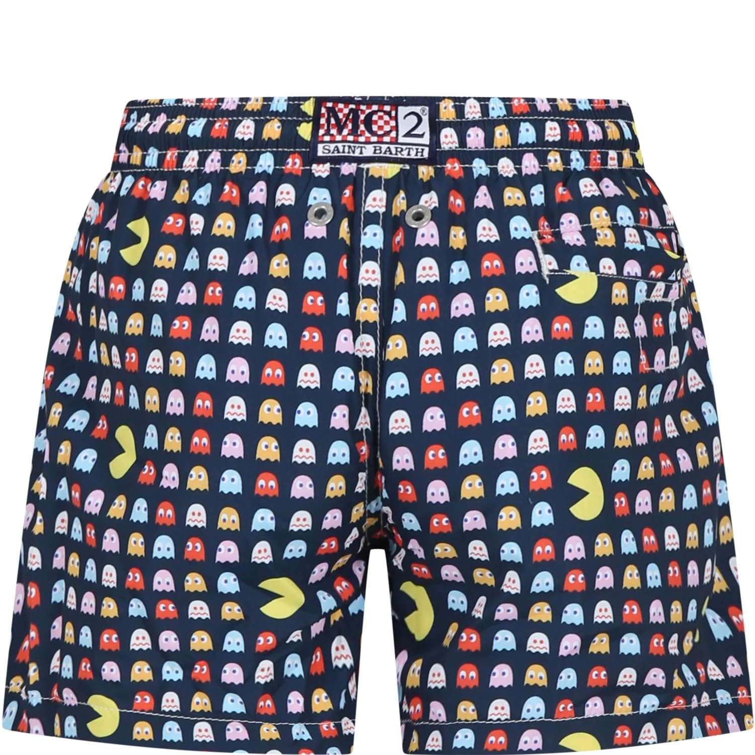 Saint Barth MC2 Costume Boxer Blu in Tessuto Leggero Stampa Games retrò