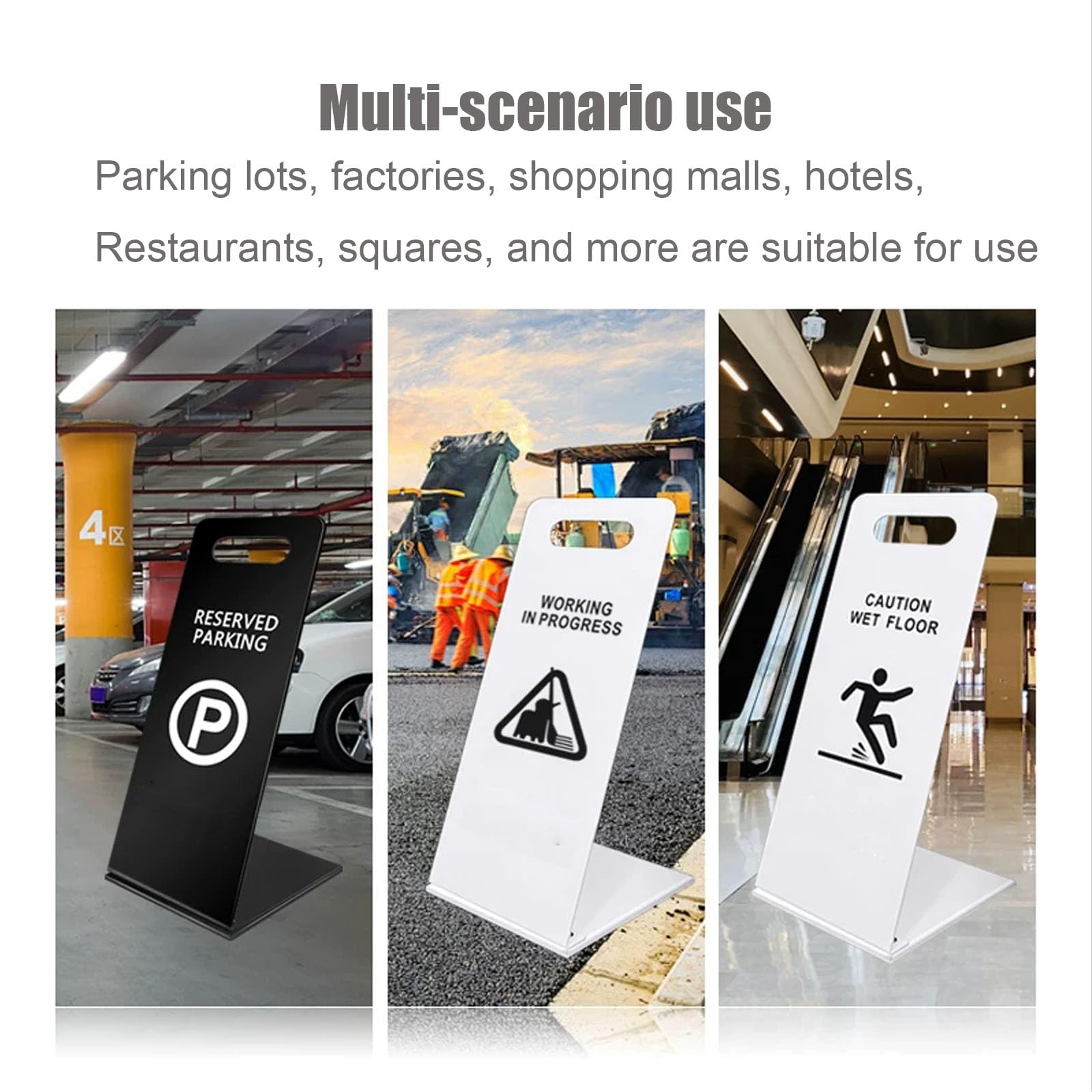 Paquete de 2 señales de precaución para suelo mojado, resistente señal de advertencia de suelo en forma de L para uso comercial y doméstico blanco