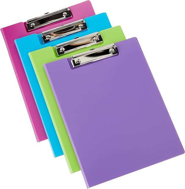 Seco Foldover Clipboard - Pack of 4 Assorted Colours