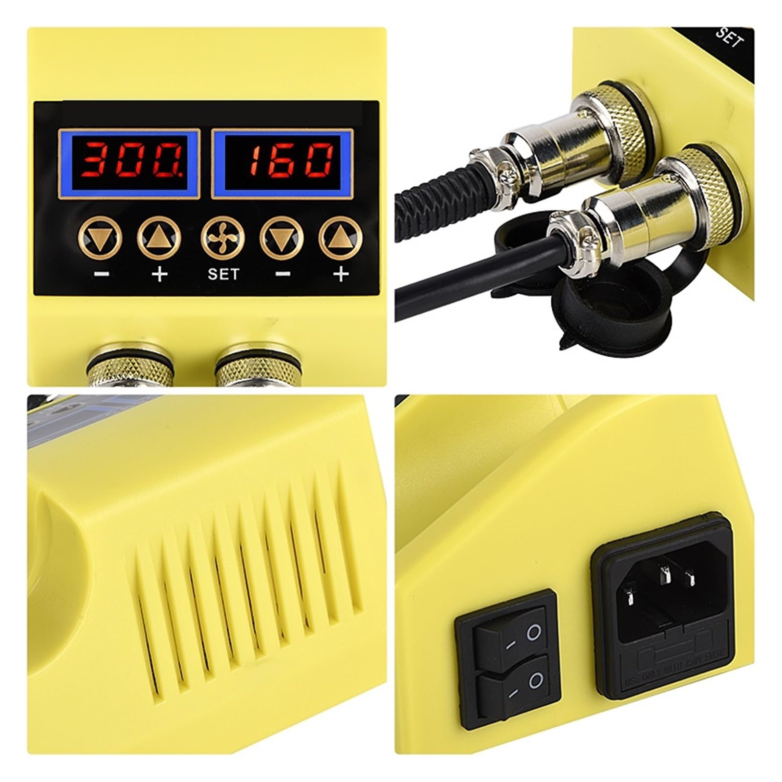 Stacja lutownicza Stacja Lutownicza 750 W 2 W 1, Wyświetlacz Cyfrowy LCD, Zestaw Do Naprawy Stacji Spawalniczej, Narzędzia Lutownicze Do Telefonów Komórkowych SMD IC(D)