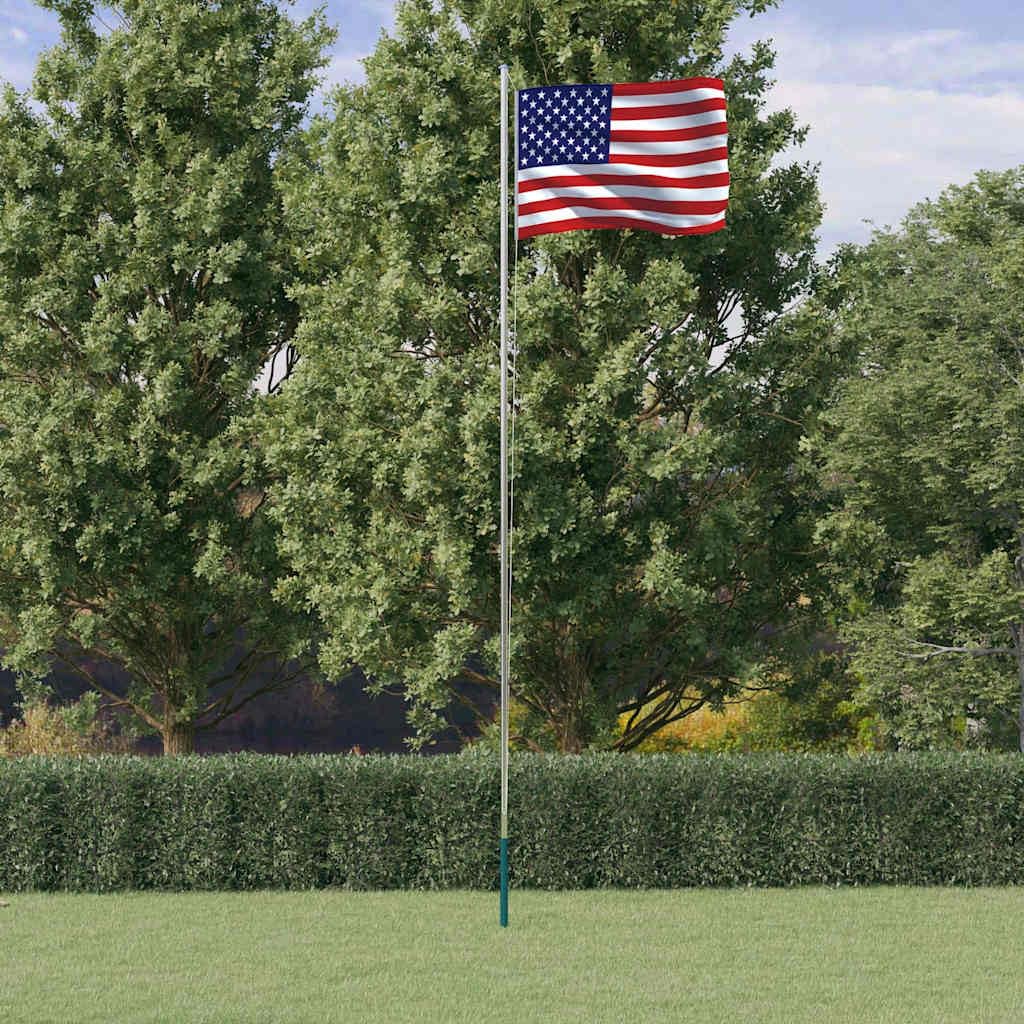 Genérico Mástil y Bandera de Estados Unidos Aluminio 6,08 m,Casa y jardín,Decoración,Banderas y Mangas de Viento,3147111