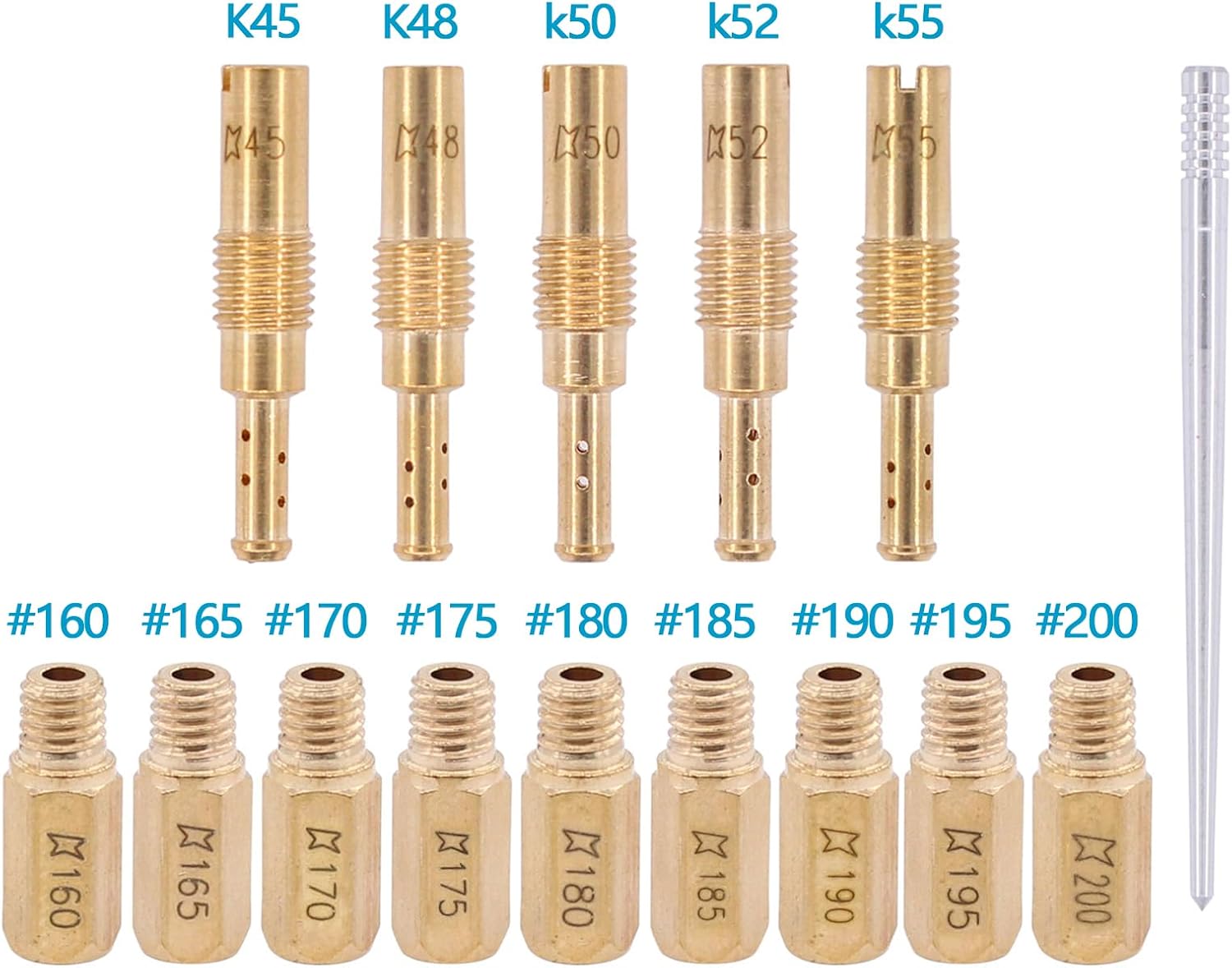 ApplianPar Main Jet and Pilot Nozzle Spray Kit For Keihin FCR PWK 160 165 170 175 180 185 190 195 200