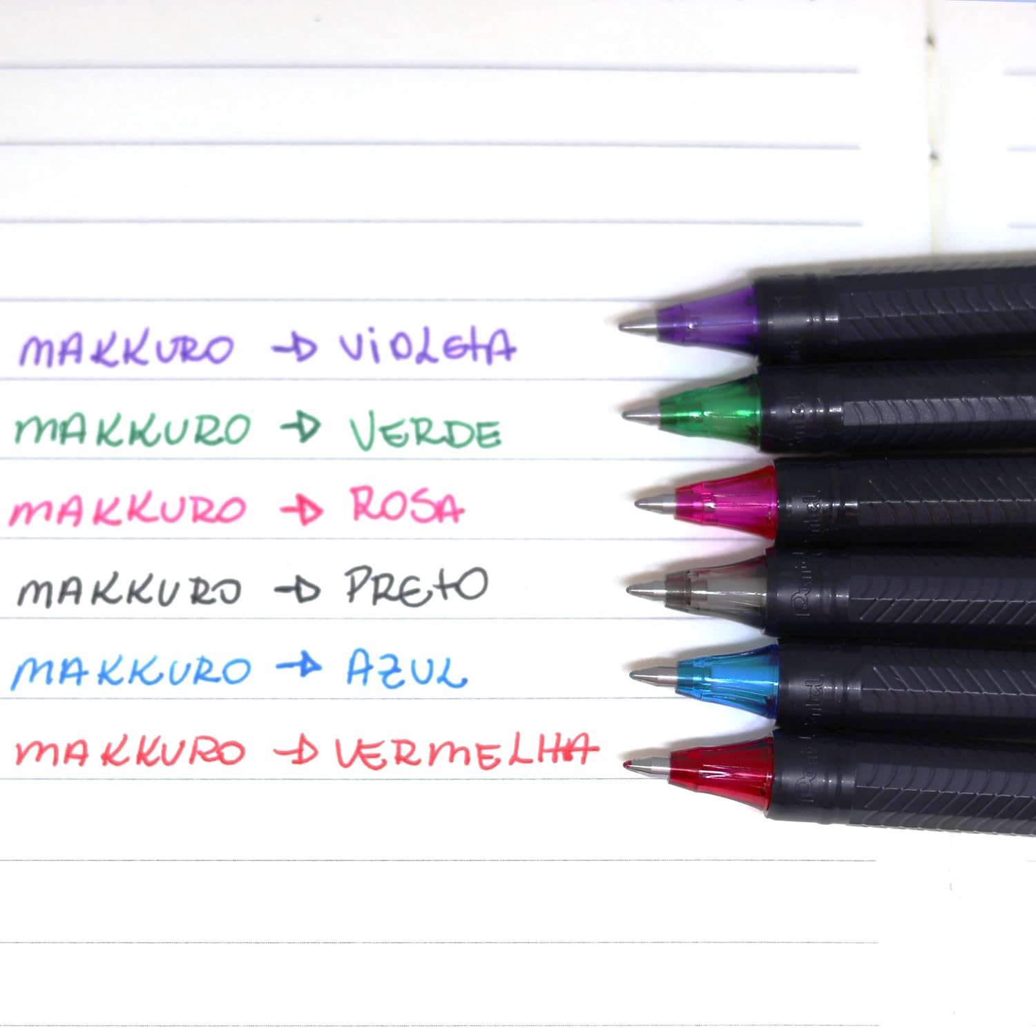 Caneta Energel Makkuro, Pentel, Laranja, 0.7 Mm