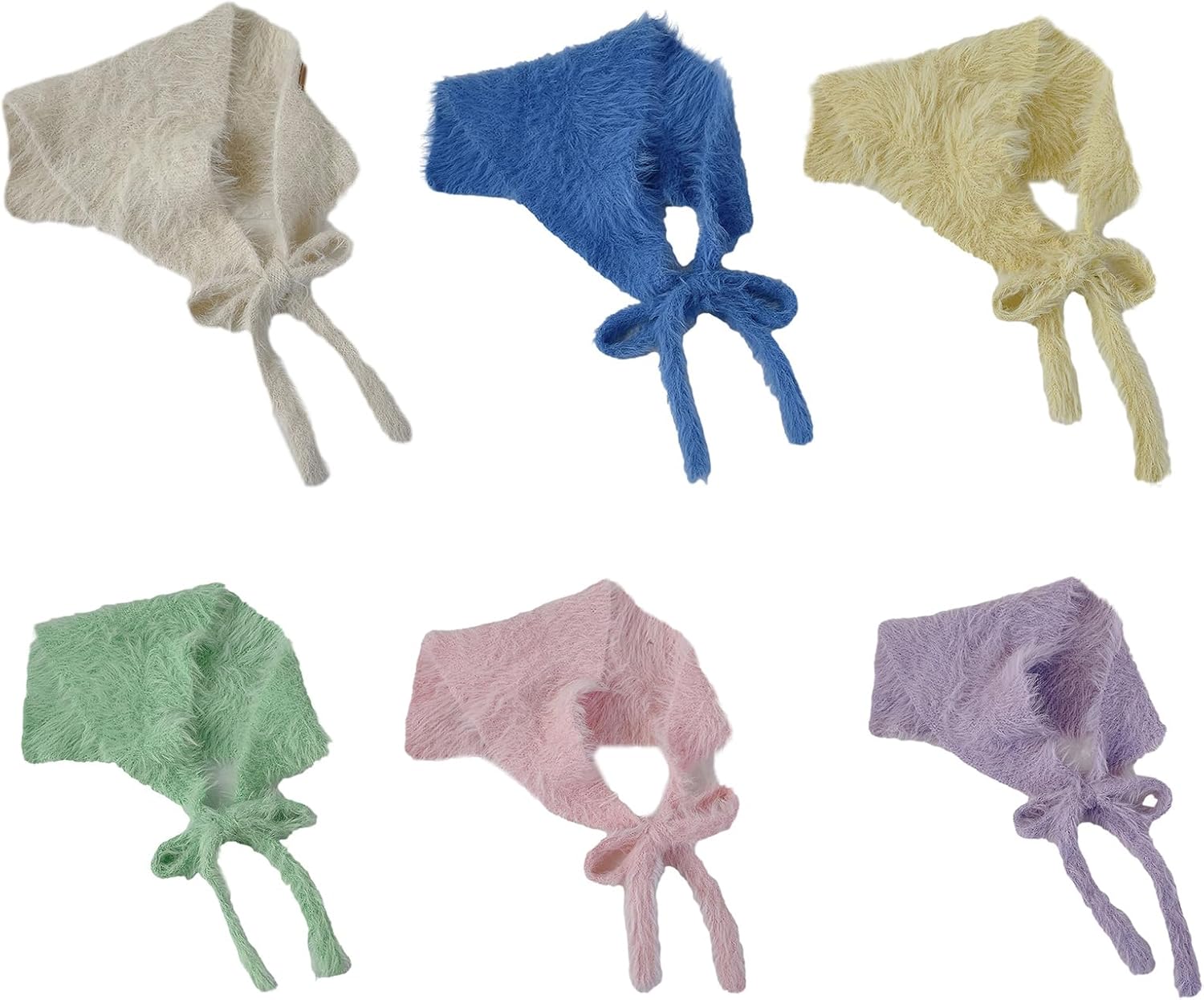Hot Girls Crochet Bandanas Knit Triangle Headscarf Winter Handmade Turban Girls Camping Taking Photo Hair Kerchief Tie Head W