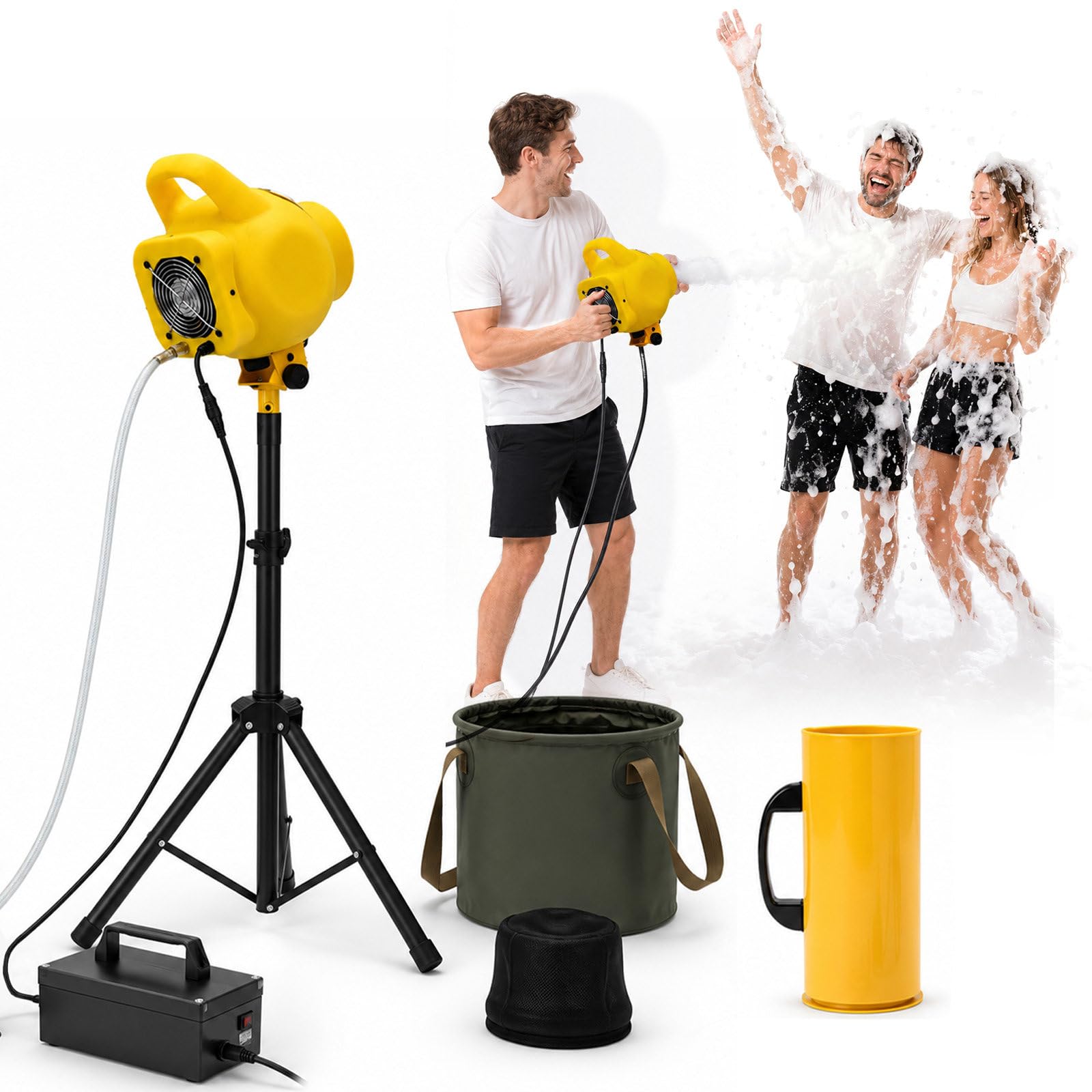 QJJML Party Foam Machine, 200W Jet Foam Cannon for Backyard Events