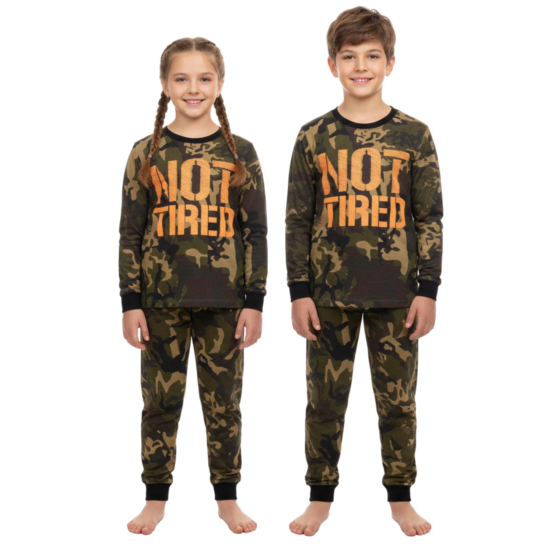 A2z 4 Kids Unisex Kids Camo Green Pyjamas Children Camo Pjs 2 Piece Set Lounge Suit - Pjs 170 ._7-8