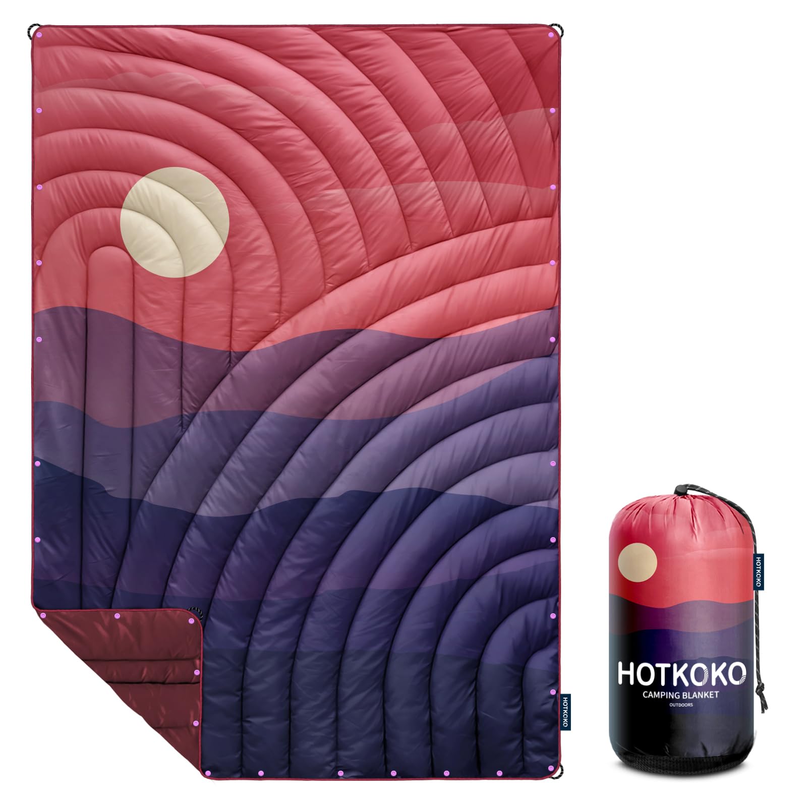 hotkoko Camping Blanket,Lightweight Puffy Printed Camping Blanket Packable Outdoor Blanket for Camping,Traveling, Stadium, Hiking, Picnics — image 1