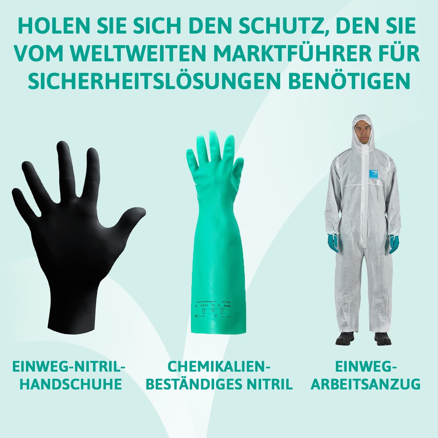 Ansell HyFlex 11-819 Dünne Arbeitshandschuhe, Rutschfeste Nitril-Beschichtung, Schutzhandschuhe vor Elektrostatischen Entladungen, Antistatisch, TouchScreen, Blau, Größe L (12 Paar)