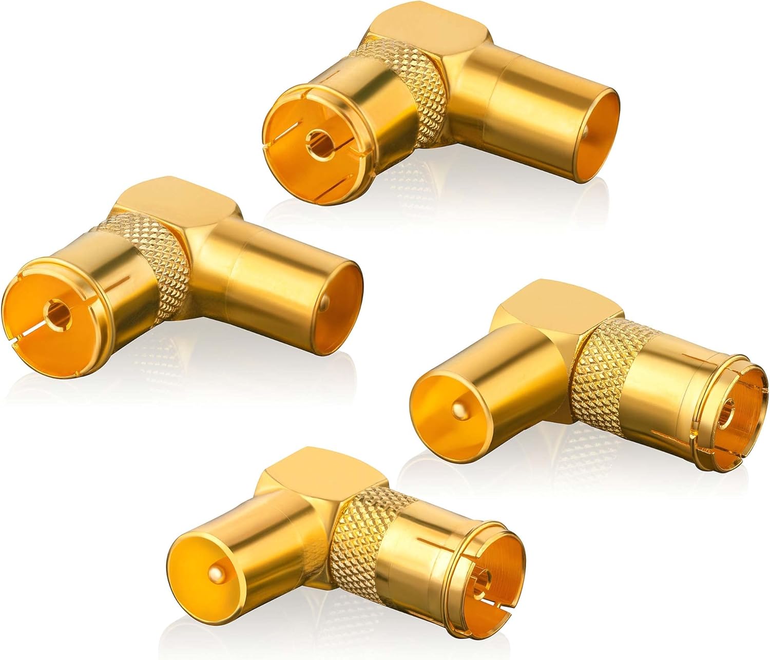 SEBSON Antenna Right Angle Adapter Set 90 Degree 4x Coax Plug (IEC