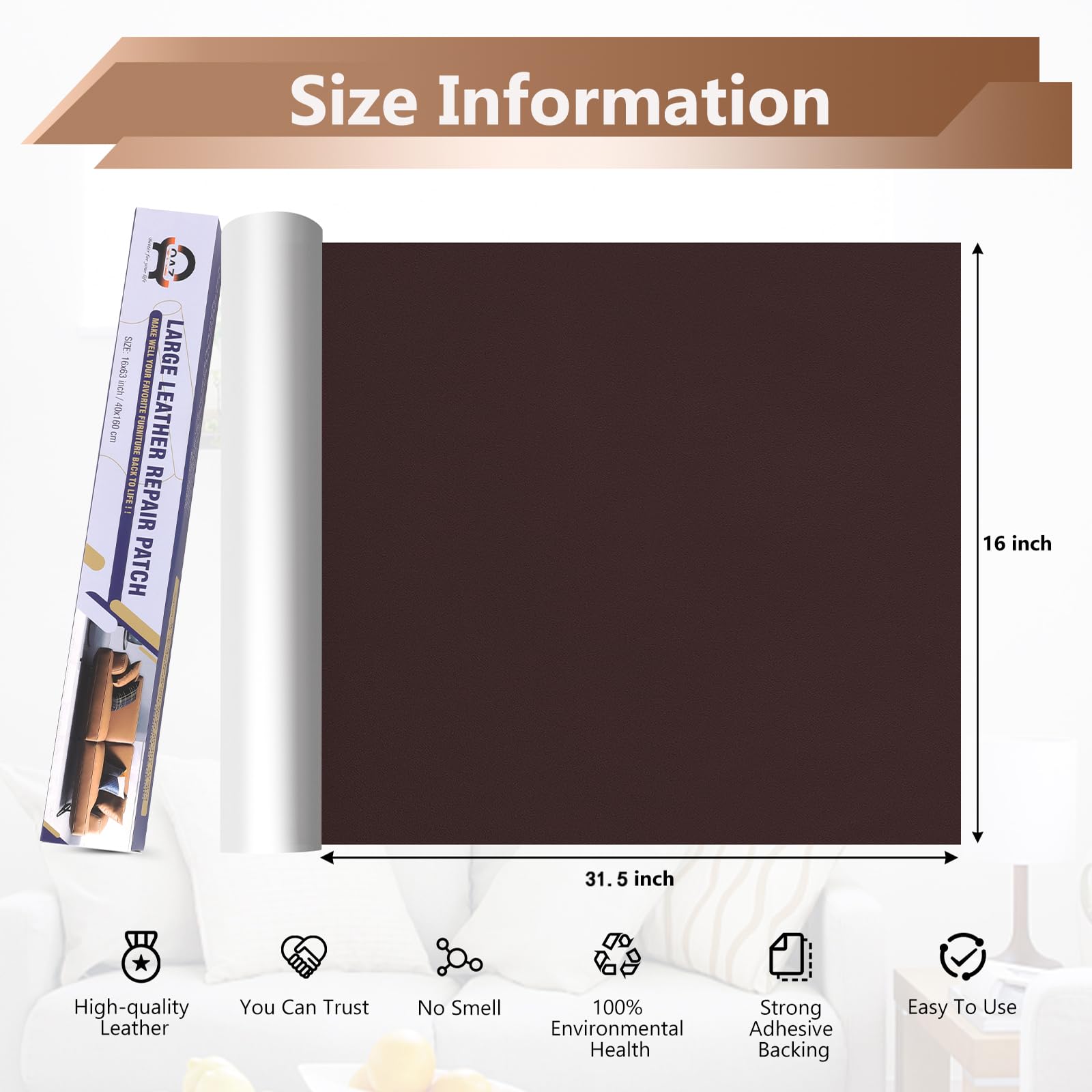 Toppe Autoadesive In Pelle 40x80cm - Kit Riparazione Per Mobili, Divani E Sedili Auto - Foto 2