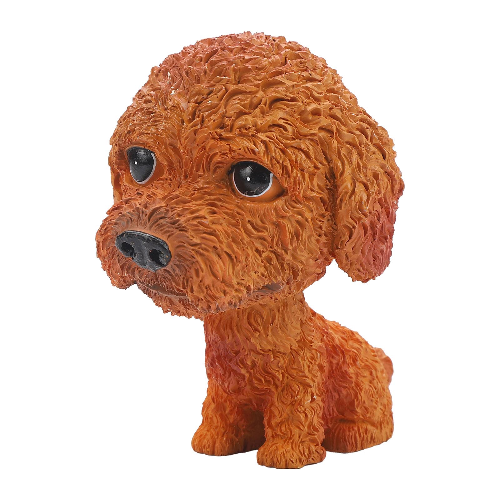 IBWell Resin Bobbing Head Dog Figurine Car Dashboard Decor,Bobblehead Puppy Play Figurines for Home Office Desk Decoration Ornaments(Teddy)