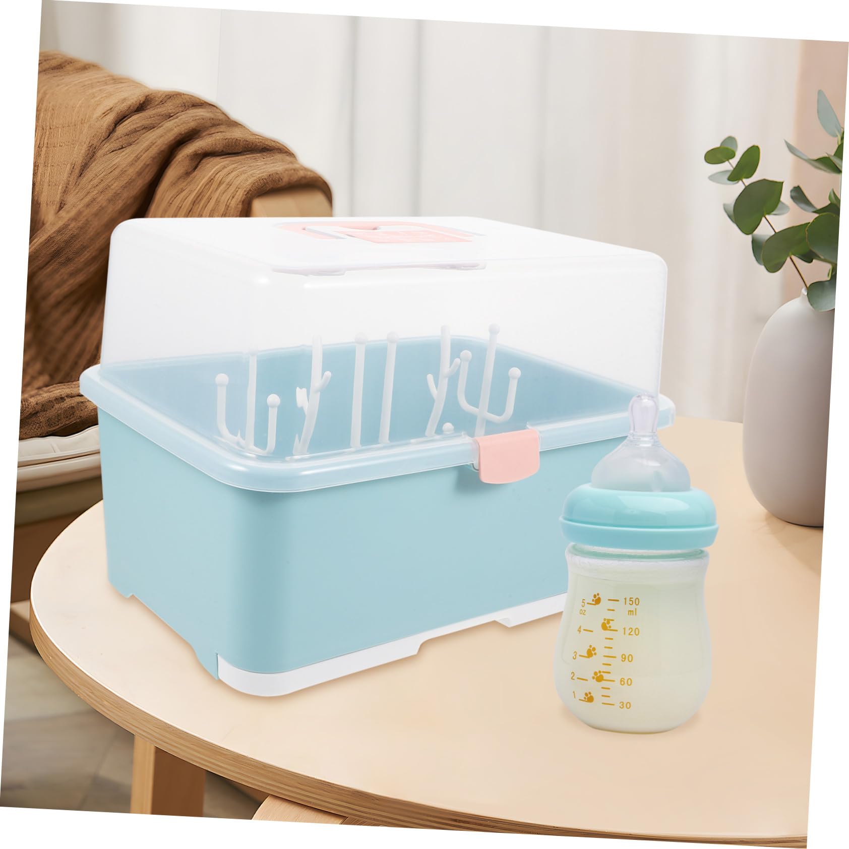 1 Stück Babyflaschen Trockenbox aus Pp, Grün, Aufbewahrungsständer | Herausnehmbare Abtropfschale, Flaschen Stehend Haltend, für Dusche und Fütterbecher