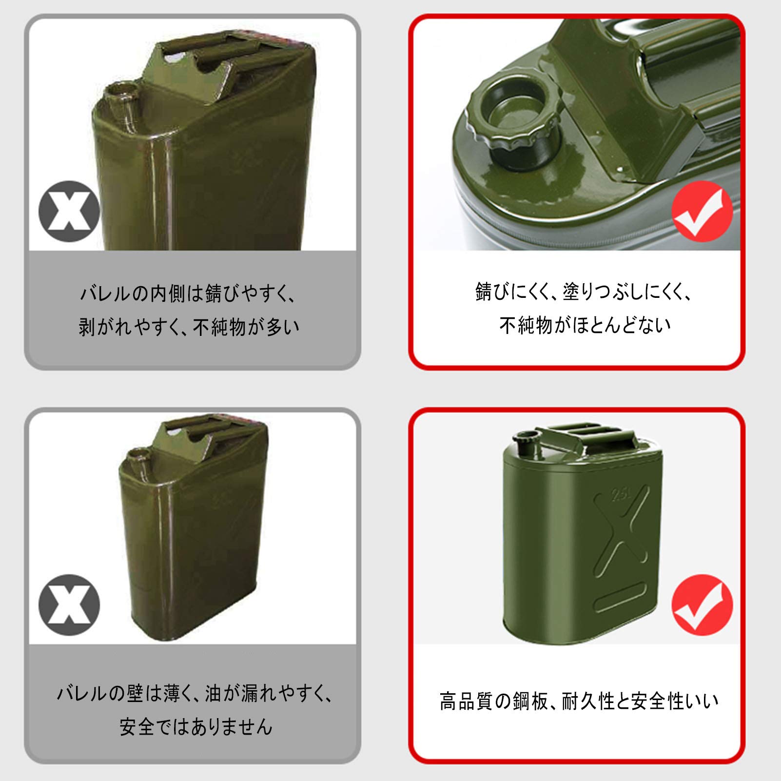 ガソリン携行缶 灯油タンク ポータブル燃料タンク 給油ノズル付き20L Amazon.co.jp: 5L/10L/15L/20L/25L/30Lガソリン携行缶 ノズル付き 車載