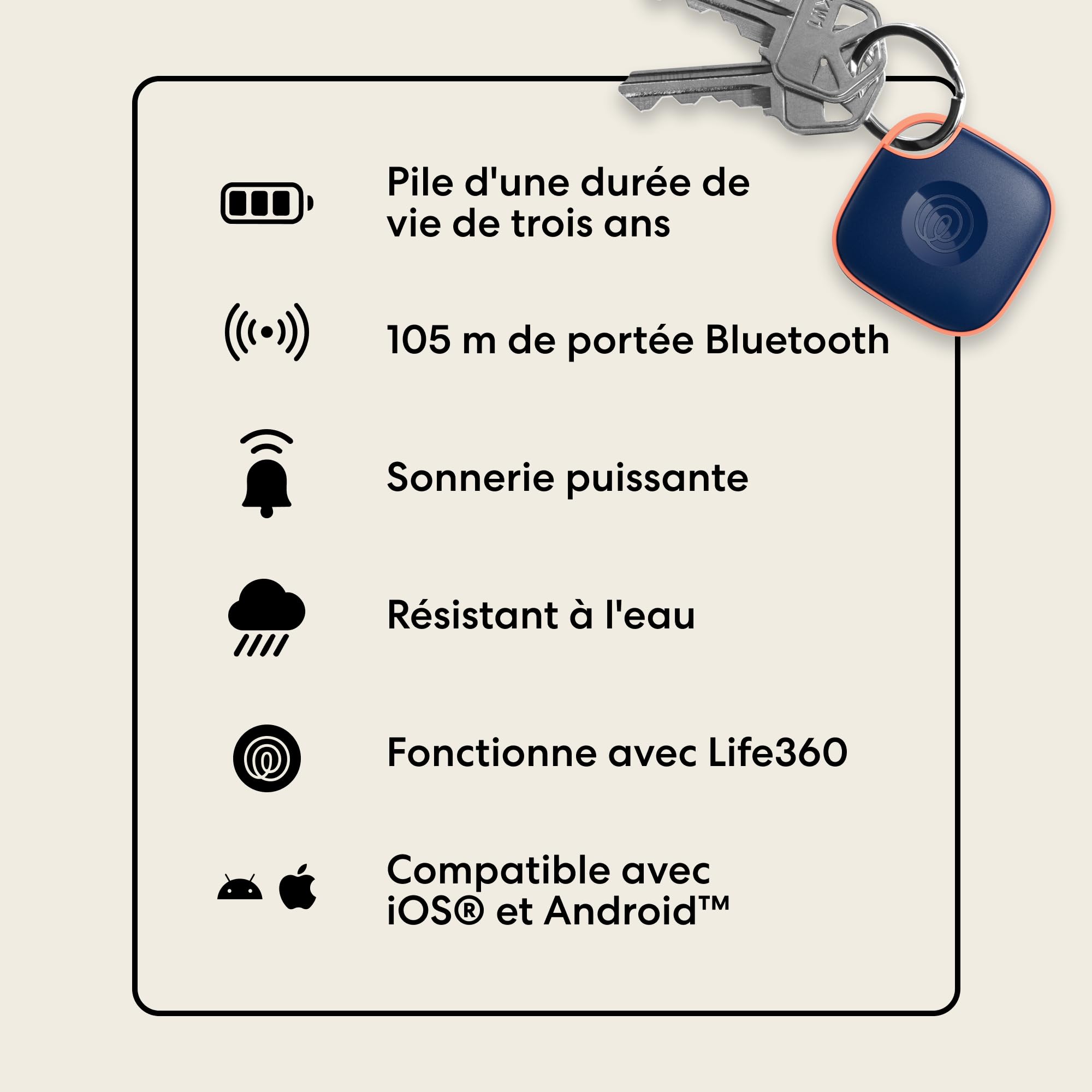 Life360 Tile - Tracker Bluetooth, détecteur de clés et localisateur d'objets pour clés, Sacs & Autres. Détecteur de téléphone. Compatible avec iOS & Android. Lot de 4 (Couleur)