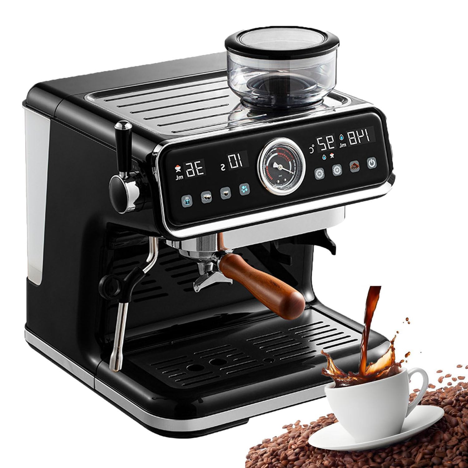 XCSCUK Espresso Machine,20 Bar Automatic Cappuccino & Latte Coffee Maker,With 1-18 Grind Settings/3.5L Large-Capacity Water Tank,for Home