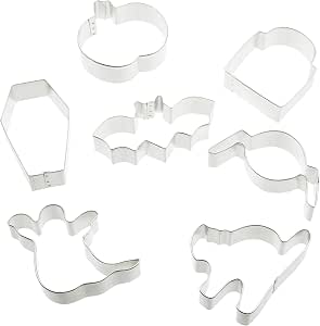 Wilton Set 3 Tagliapasta Halloween | Formine Per Biscotti In Metallo Fantasmi, Teschi E Pipistrelli