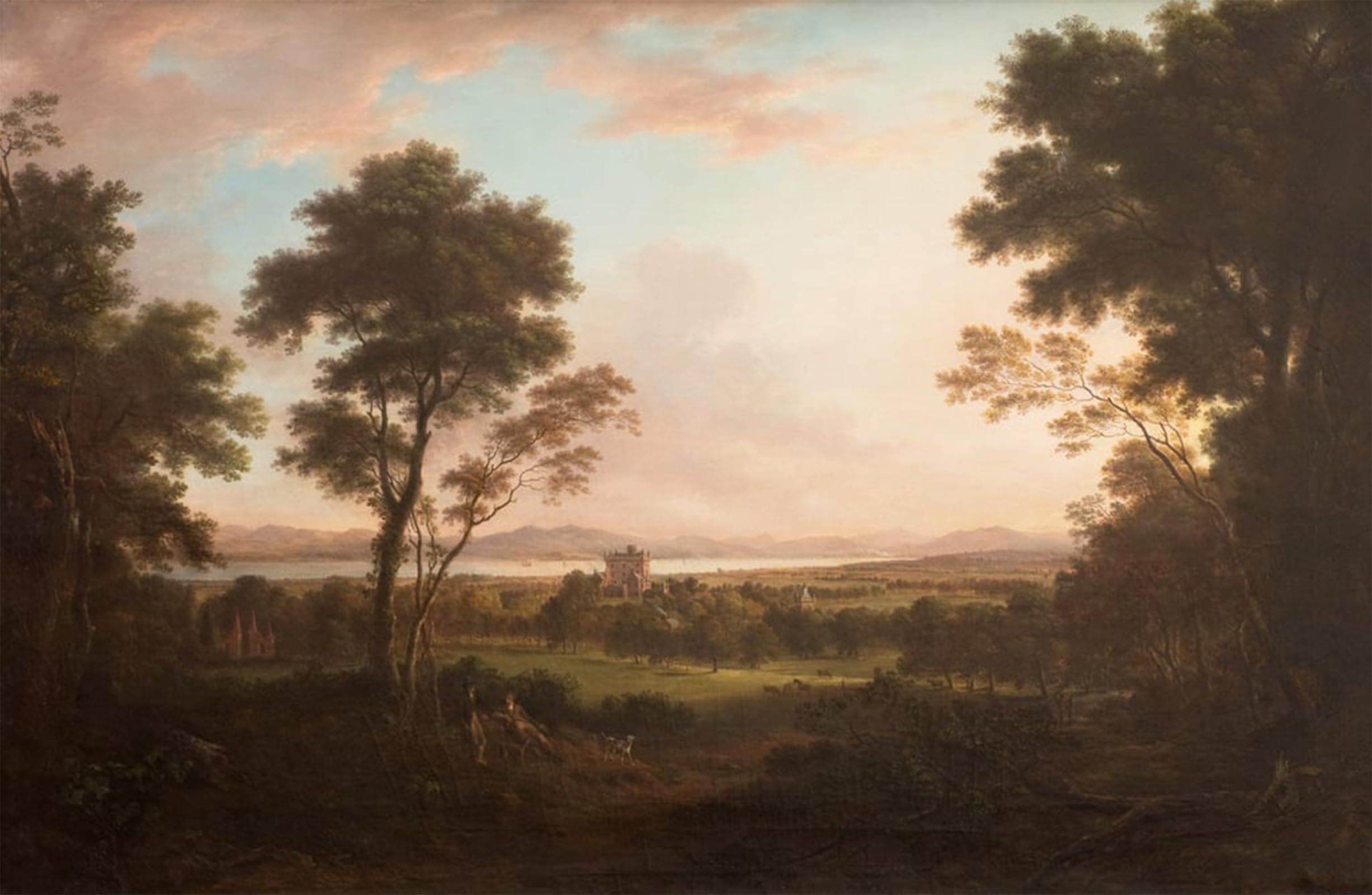 Artxlxxbn No Frame Famous Painting Canvas Artwork Graffiti Print Castle Huntly By Alexander Nasmyth Portrait Canvas Image For Home Decor 60X90cm