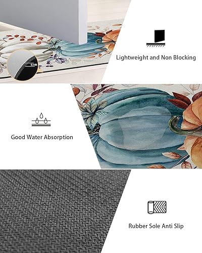 Miniatura 2 de Tapete de baño de arpillera de otoño para bañera, tapete antideslizante de secado rápido y absorbente, tierra de diatomeas, cocina, ducha,