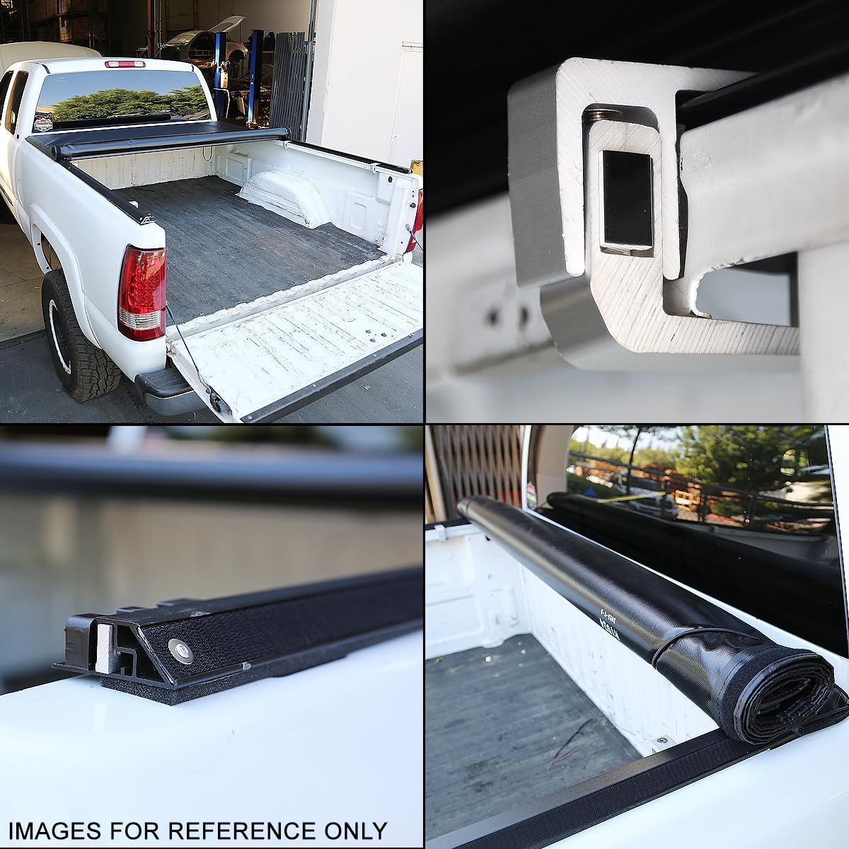 Soft Roll Up Truck Bed Tonneau Cover Compatible with 14-19 Silverado Sierra 1500LD 2500HD 3500HD 6.5 Ft. Fleetside Bed Soft Vinyl