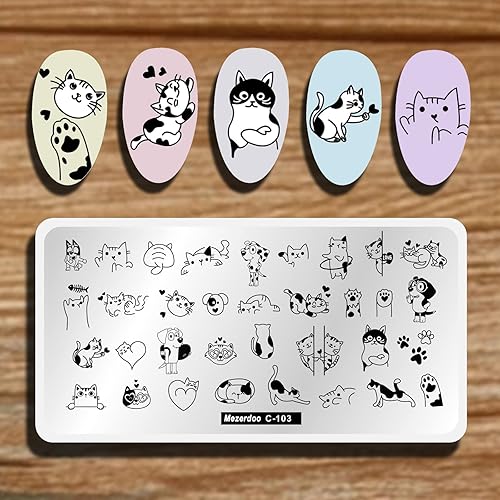 Lindos sellos de uñas de gato, placas para perros, garras de gato, gatitos, uñas, placa de estampación artística, 1 unidad, diseño de animales,