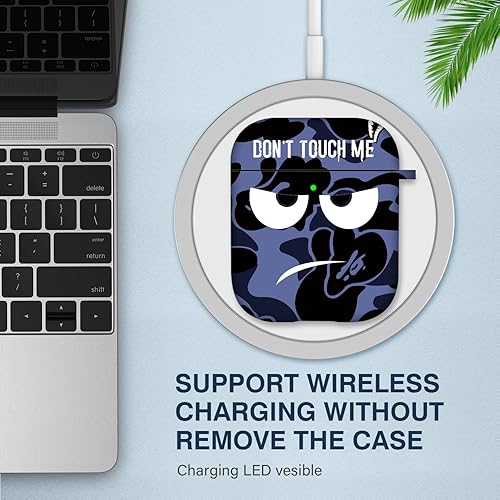 Miniatura 5 de Funda para AirPods, Don't Touch Me Airpods con llaveroFunda suave a prueba de golpes para mujeres y hombres, compatible con funda de carga AirPods