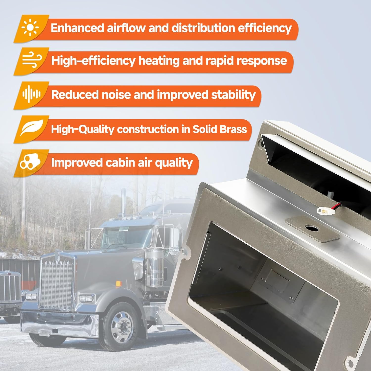 Stainless Heater/Refrigeration Box for Kenworth Includes All Parts OEM Parts F31-1036-1, F31-10361, F31-1064-11112, HVAC Box for Kenworth T600/T800/W900/W900B/W900L