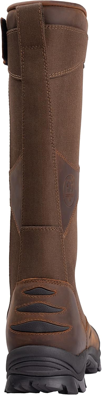 GOODVILLE PreyMaster Men's Waterproof Hunting Snake Boots with Zipper- Puncture and Slip-Resistant Knee High, Pull On Snake Shoes for Men - 17 Inch Height, Rubber sole, Made with SnakeGuard Extreme Material, Breathable, Comfortable, Brown