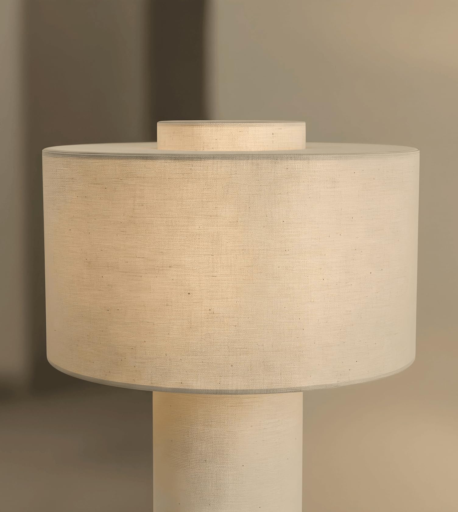 NEONA KAYA Tischleuchte Leinen Beige – Minimalistische Tischlampe im Scandi-Stil, E27-Fassung, dimmbar mit dimmbarem Leuchtmittel, SmartHome-fähig, warmweiß 2700K, IP20, 3 Jahre Garantie
