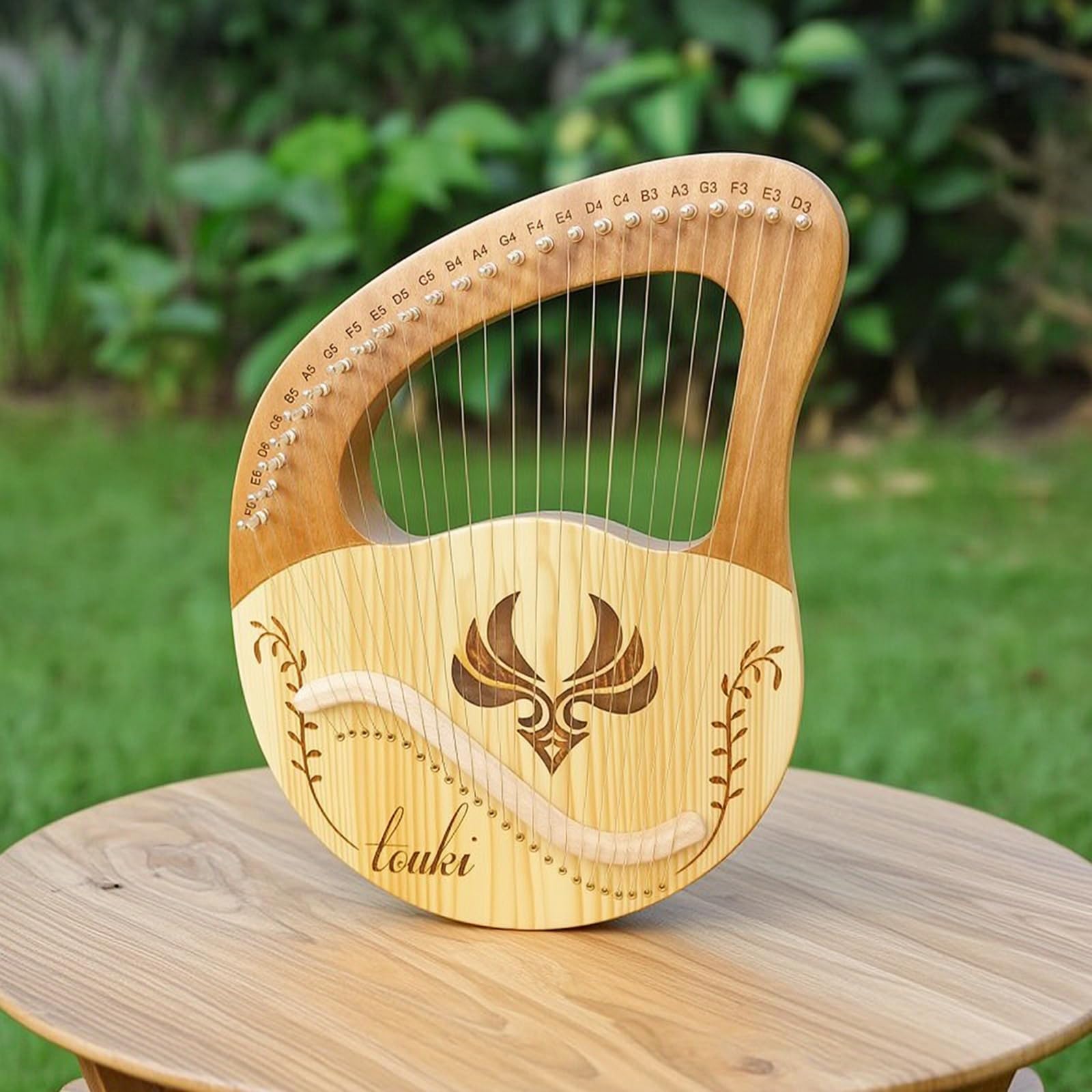 Qianly Arpa Arpa Lirica con 24 Corde in Legno Strumento Compatta Lira Portatile per Studenti, Musicisti, 24 Corde Elemento Vento