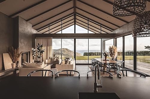 Miniatura 5 de 2xhome Wishbone Taburete de bar de madera maciza con respaldo en Y abierto, sillas de oficina de comedor con asiento negro tejido (negro)