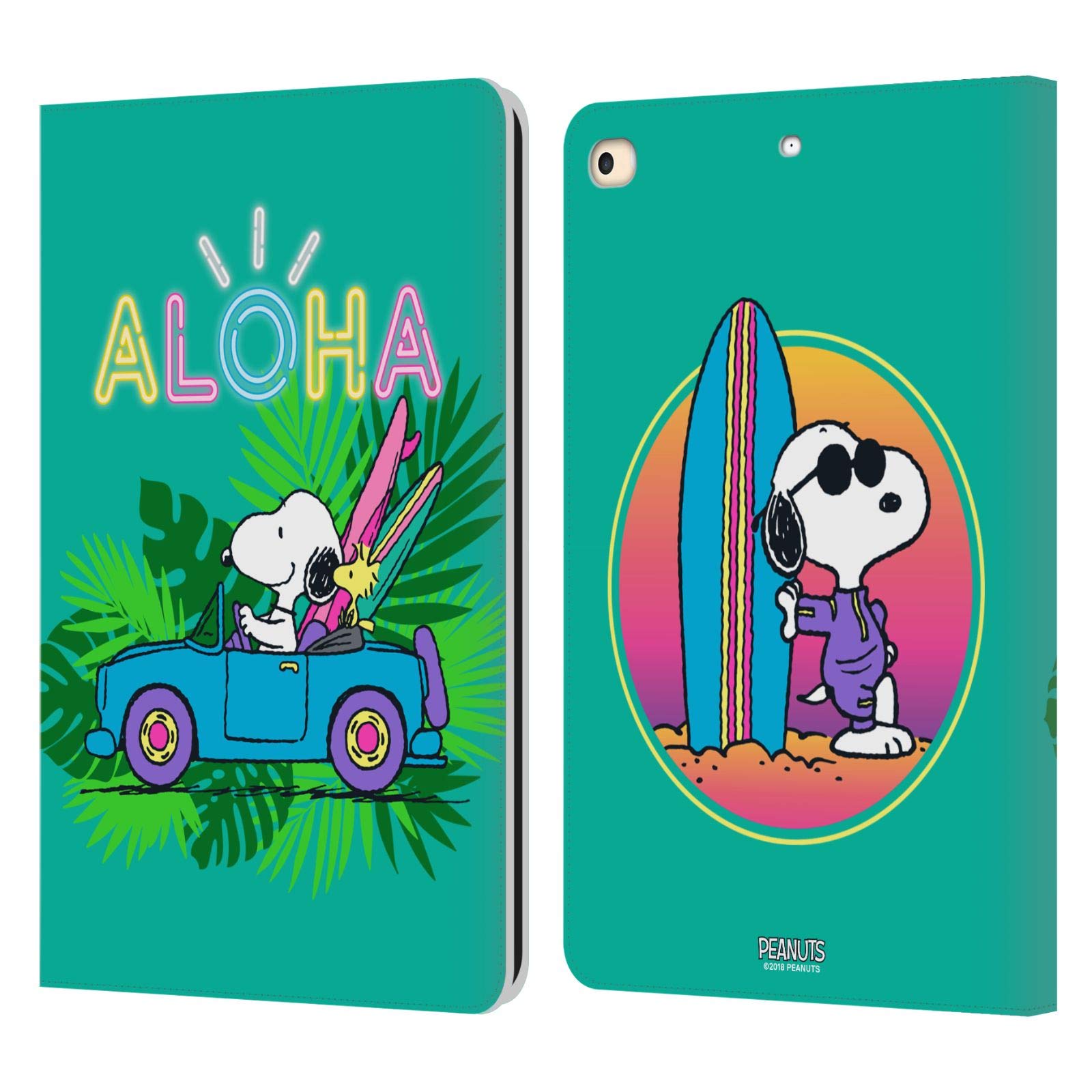 Protection iPad 9.7 2018 cuir Snoopy Peanuts antichoc