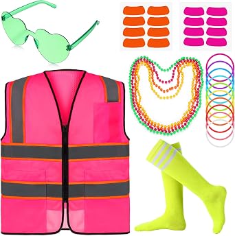 Skicuff 20 Pcs Neon Outfit Neon Costume Accessories