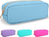 Vista 104 de izuzta Bolsa de maquillaje pequeña de nylon, linda bolsa preppy, bolsa con cremallera para cosméticos, Beige, Chico