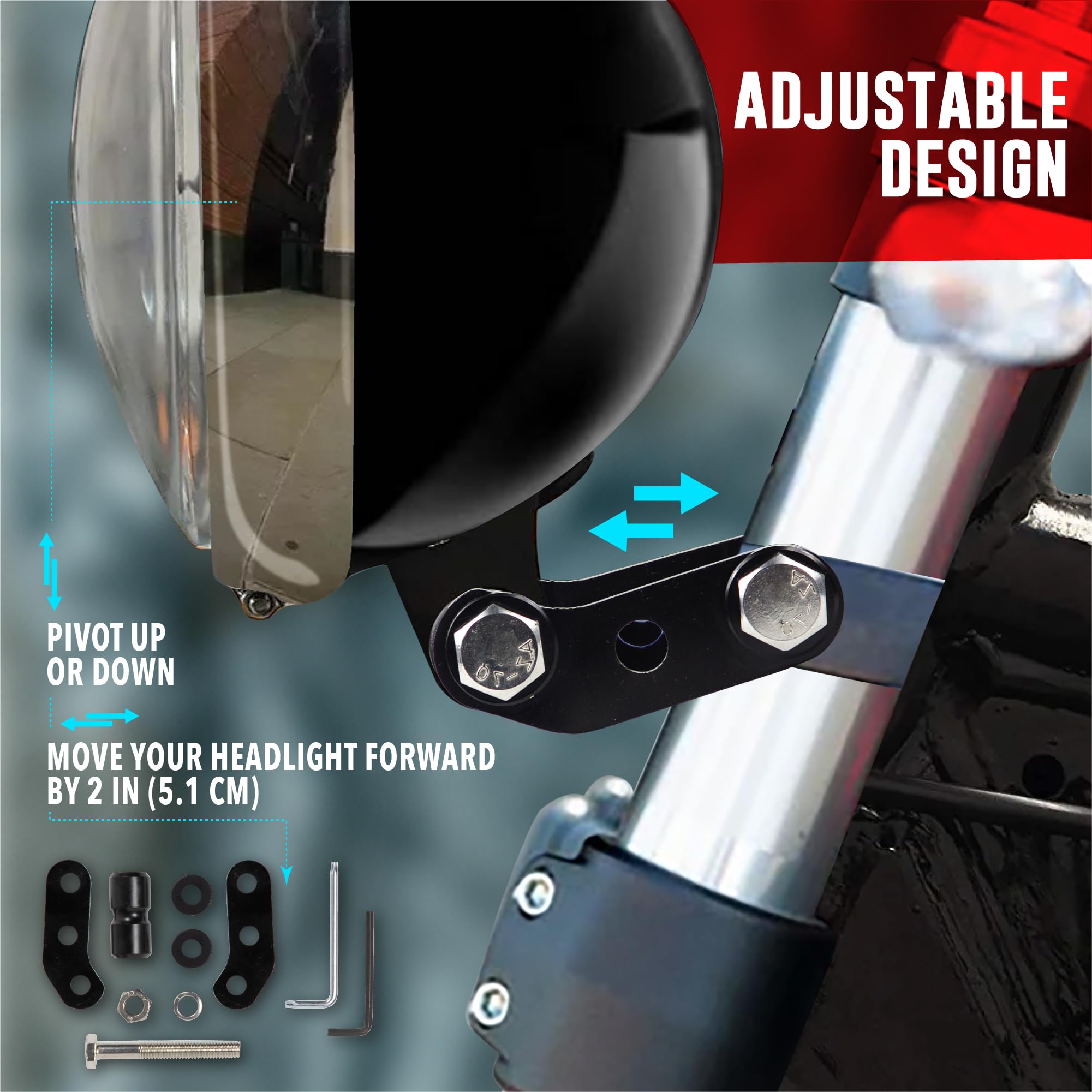 Carénage Et Support De Phare Avant Pour Harley Low Rider ST 2022 Et Modèles Suivants – Noir Brillant – Installation Facile