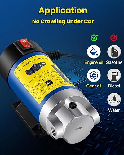 Miniatura 3 de Bomba eléctrica de cambio de aceite de 12 V 100 W, extractor de fluidos multiusos y bomba de transferencia para aceite de motor, líquido de