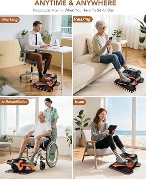 Under Desk Elliptical Machine,Leg Exerciser Electric as Seen on TV for Seniors, 24 Modes Romote Control Home Workout Exercise Equipment